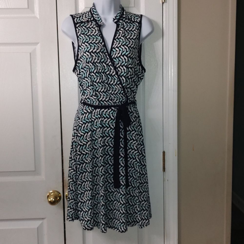 Monteau  mint green navy white summer party graduation dress Sz XL